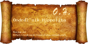 Ondrásik Hippolita névjegykártya